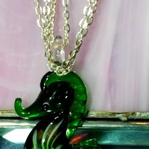 Murano glass seahorse pendant